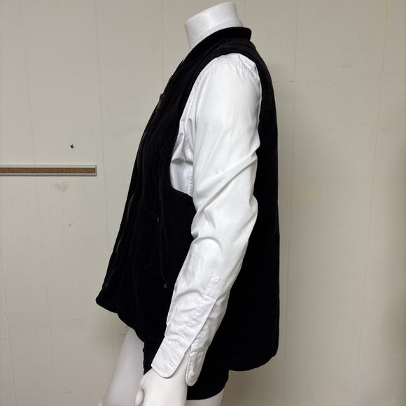 Quilted Canvas Duck Vest Mens XL Black Cowboy Workwear Relaxed Fit Lined Ranch - Picture 4 of 8